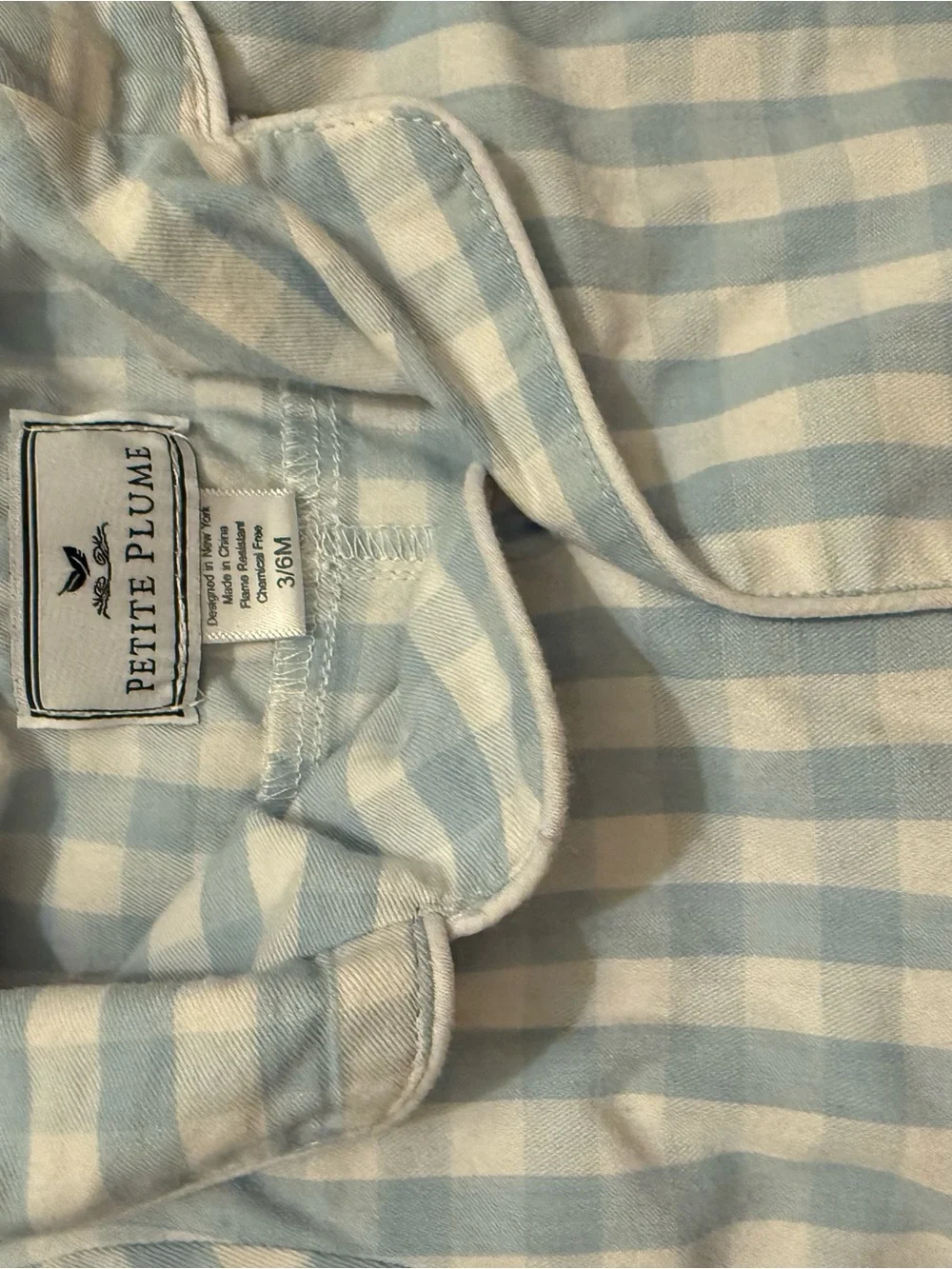 Baby's Twill Summer Romper in Light Blue Gingham